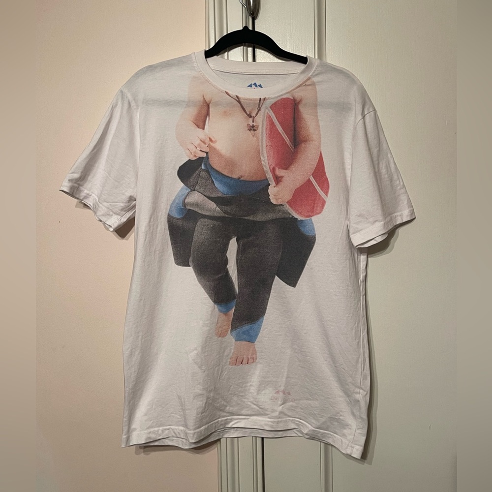 Vintage Evian Water Promo Boy Surfing T Shirt